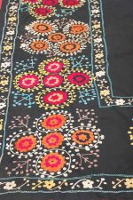 Antique Uzbek Suzani Embroidered Textile - Floral Etching