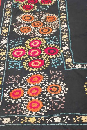 Black and Red handcrafted Textiles made from Cotton and Silk by Carpet Cellar
