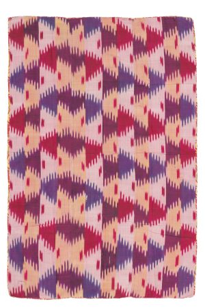 Vintage Uzbek Silk Handwoven Ikat Textile - Illusion