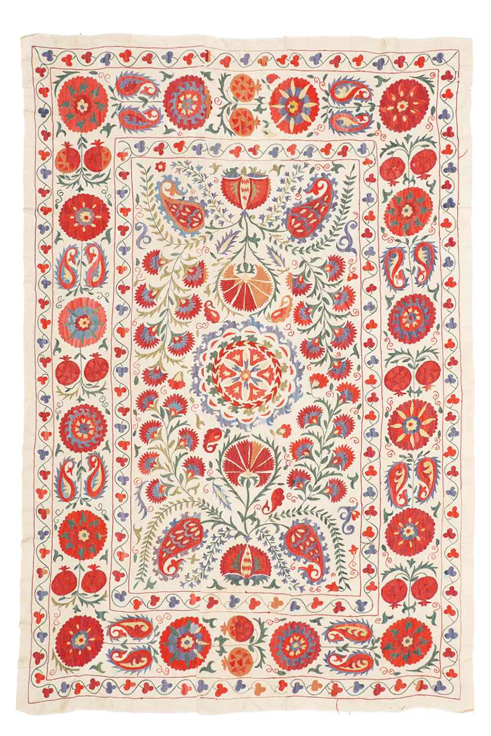 Vintage Uzbek Suzani Embroidered Textile – Paisley Boom