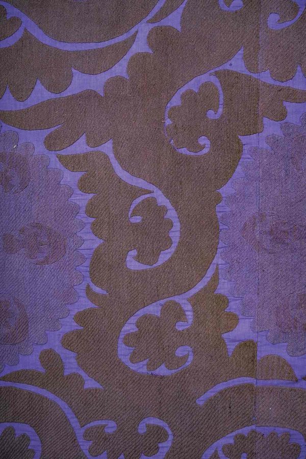 Vintage Uzbek Suzani Embroidered Textile - Aubergine (Overdyed)