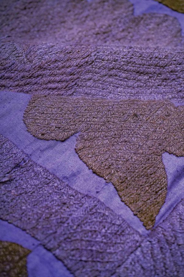 Vintage Uzbek Suzani Embroidered Textile - Aubergine (Overdyed)