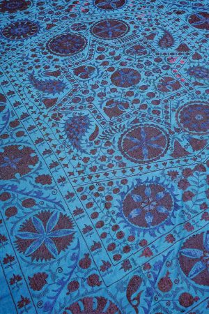 Blue and Violet handcrafted Textiles made from Cotton and Silk by Carpet Cellar