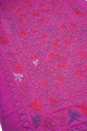 Pink handcrafted Textiles made from Cotton and Silk by Carpet Cellar