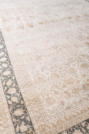 Beige and Gold handcrafted Transitional Carpets made from Silk and Wool by Carpet Cellar