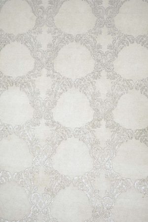 Off White and Silver handcrafted Transitional Carpets made from Silk and Wool by Carpet Cellar