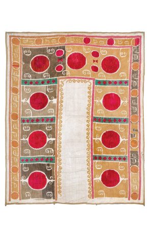 Vintage Uzbek Suzani Hand Embroidered Textile - Beginnings
