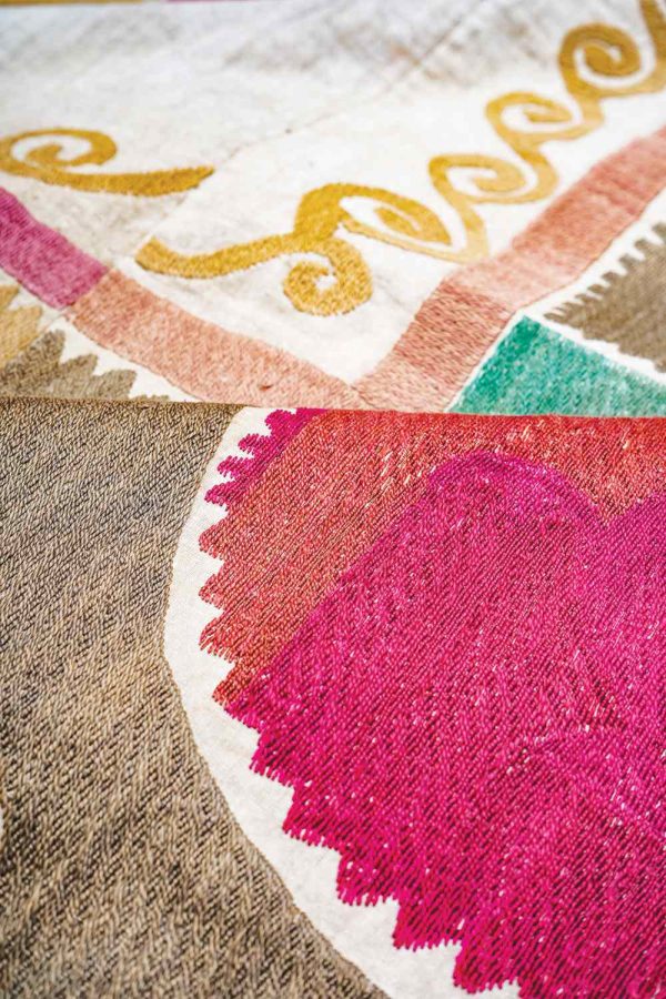 Vintage Uzbek Suzani Hand Embroidered Textile - Beginnings