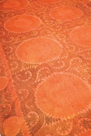 Orange handcrafted Textiles made from Cotton and Silk by Carpet Cellar