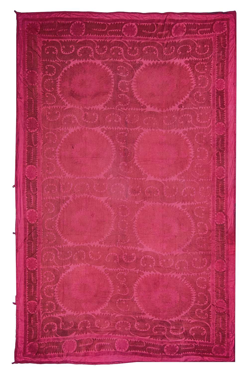 Vintage Uzbek Suzani Embroidered Textile – Scarlet (Overdyed)