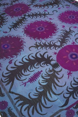 Blue and Violet handcrafted Textiles made from Cotton and Silk by Carpet Cellar