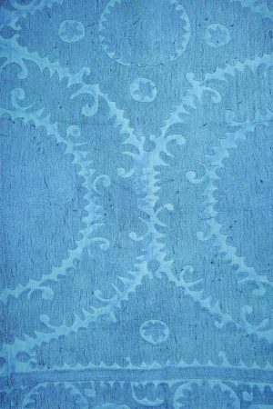 Blue handcrafted Textiles made from Cotton and Silk by Carpet Cellar