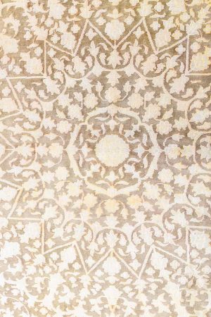 Beige and Silver handcrafted Transitional Carpets made from Silk and Wool by Carpet Cellar