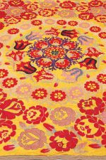 Vintage Uzbek Suzani Embroidered Textile - Sunrise