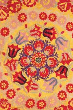 Vintage Uzbek Suzani Embroidered Textile - Sunrise