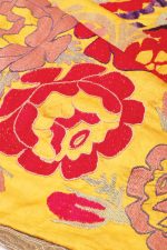 Vintage Uzbek Suzani Embroidered Textile - Sunrise