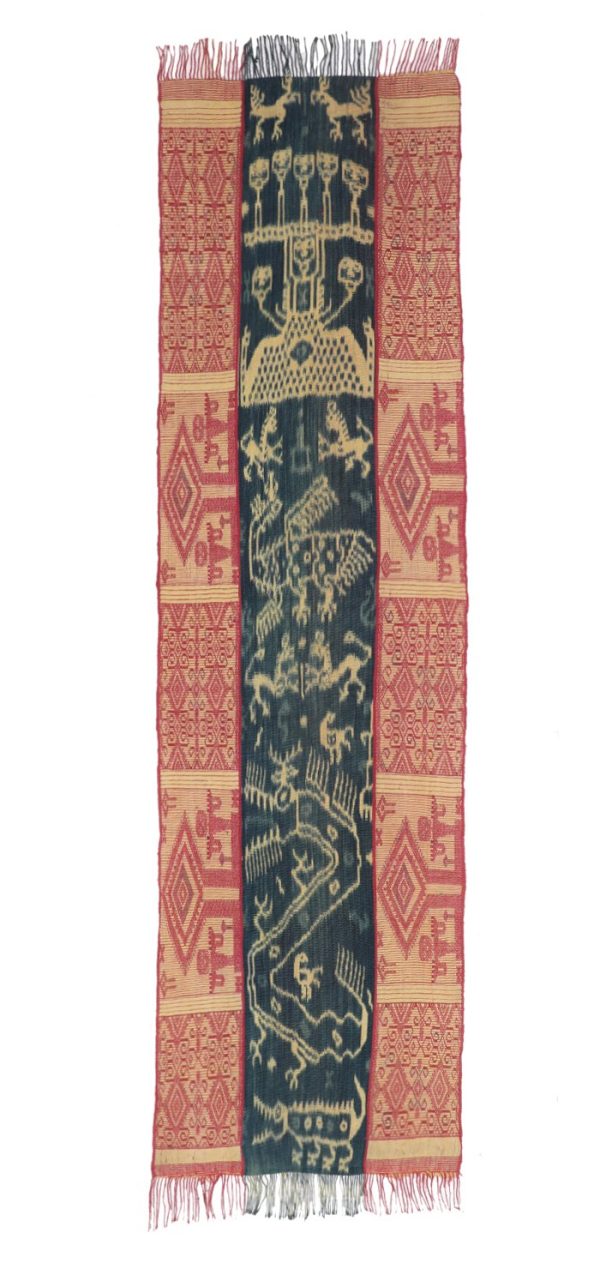 Vintage Indonesian Sumbawa Handwoven Ikkat Textile - Dragon