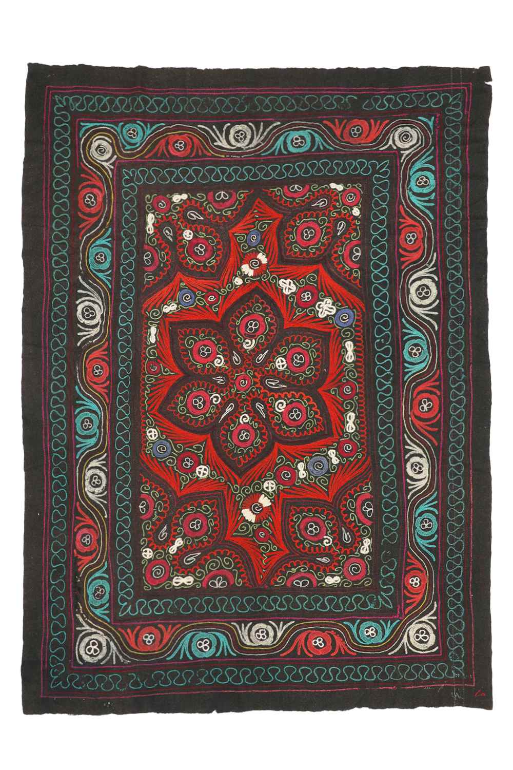 Vintage Uzbek Suzani Hand Embroidered Textile – Magical
