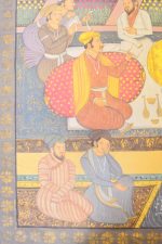 Mughal Miniature on Linen - Court Scene