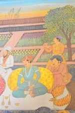 Mughal Miniature on Linen - Court Scene