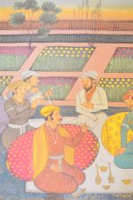 Mughal Miniature on Linen - Court Scene