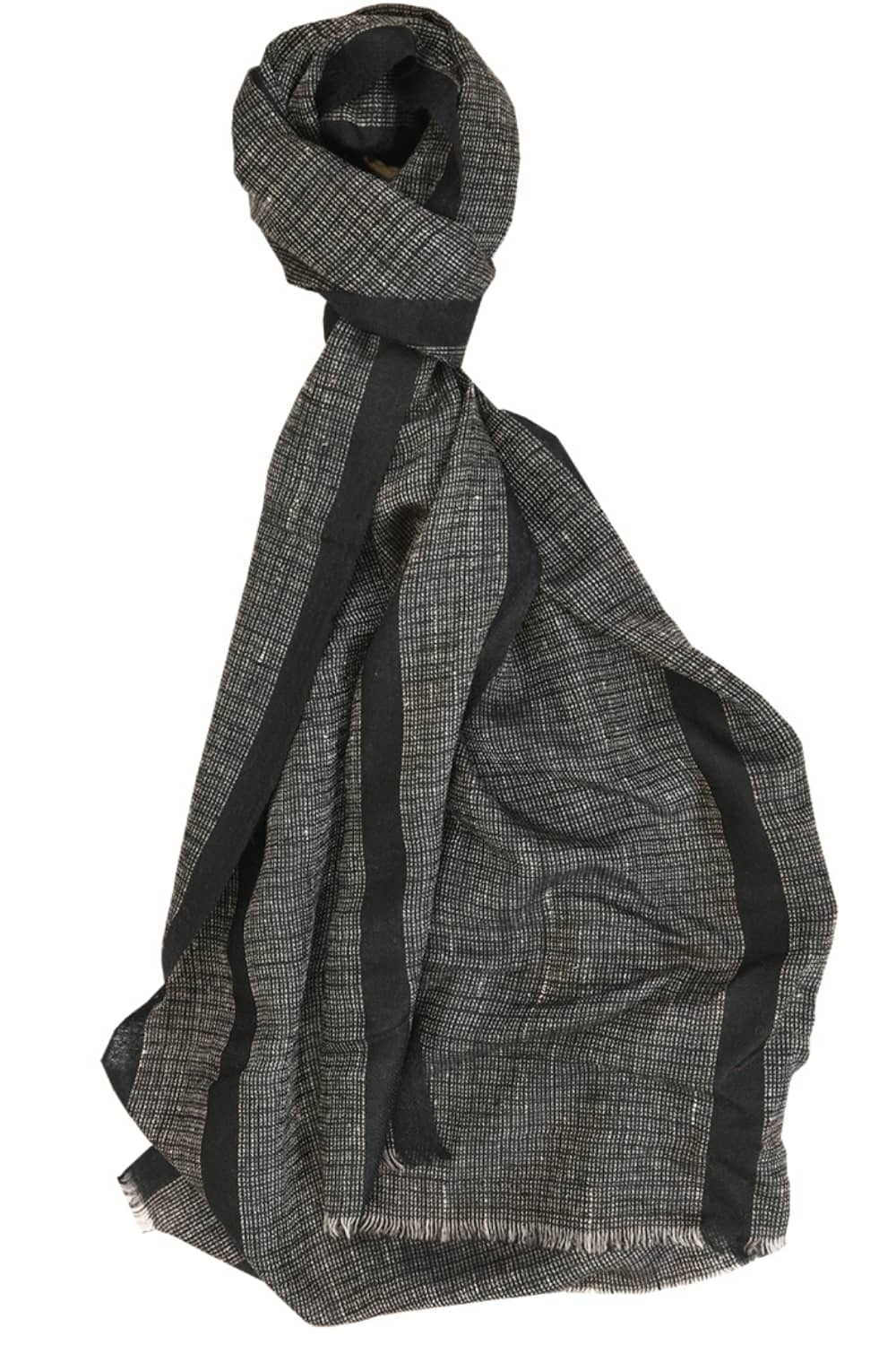 Light Weight Shahmina Scarves – Black stripes on Grey