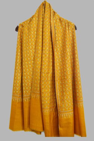 Light Weight Shahmina Jaldar Shawl - Mustard