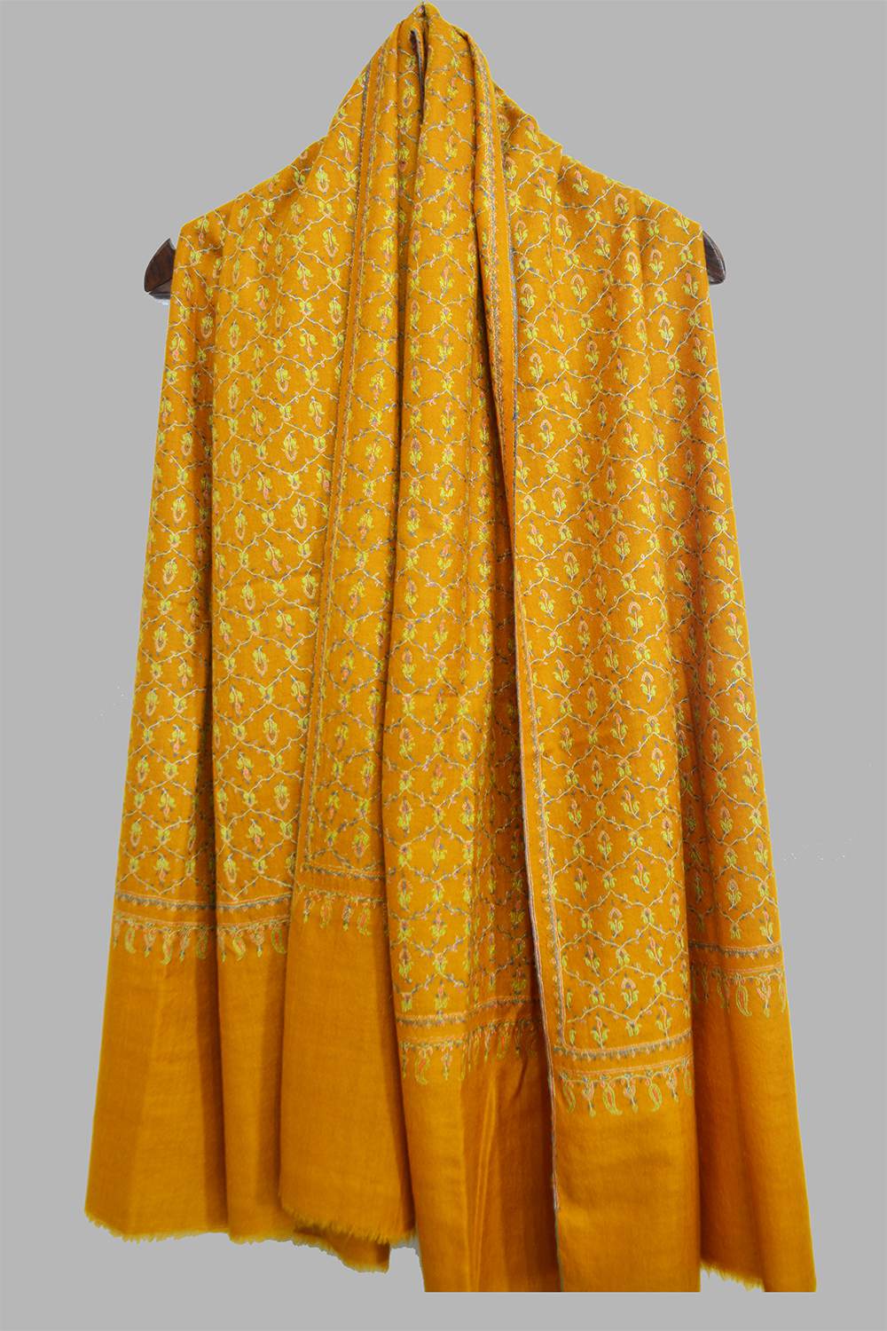 Light Weight Shahmina Jaldar Shawl – Mustard