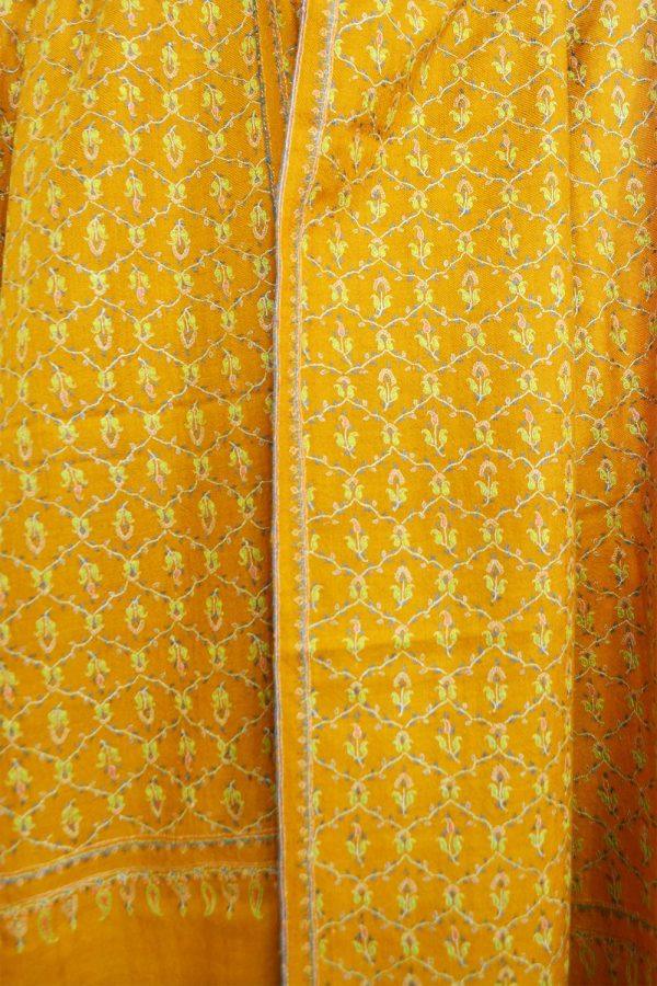 Light Weight Shahmina Jaldar Shawl - Mustard