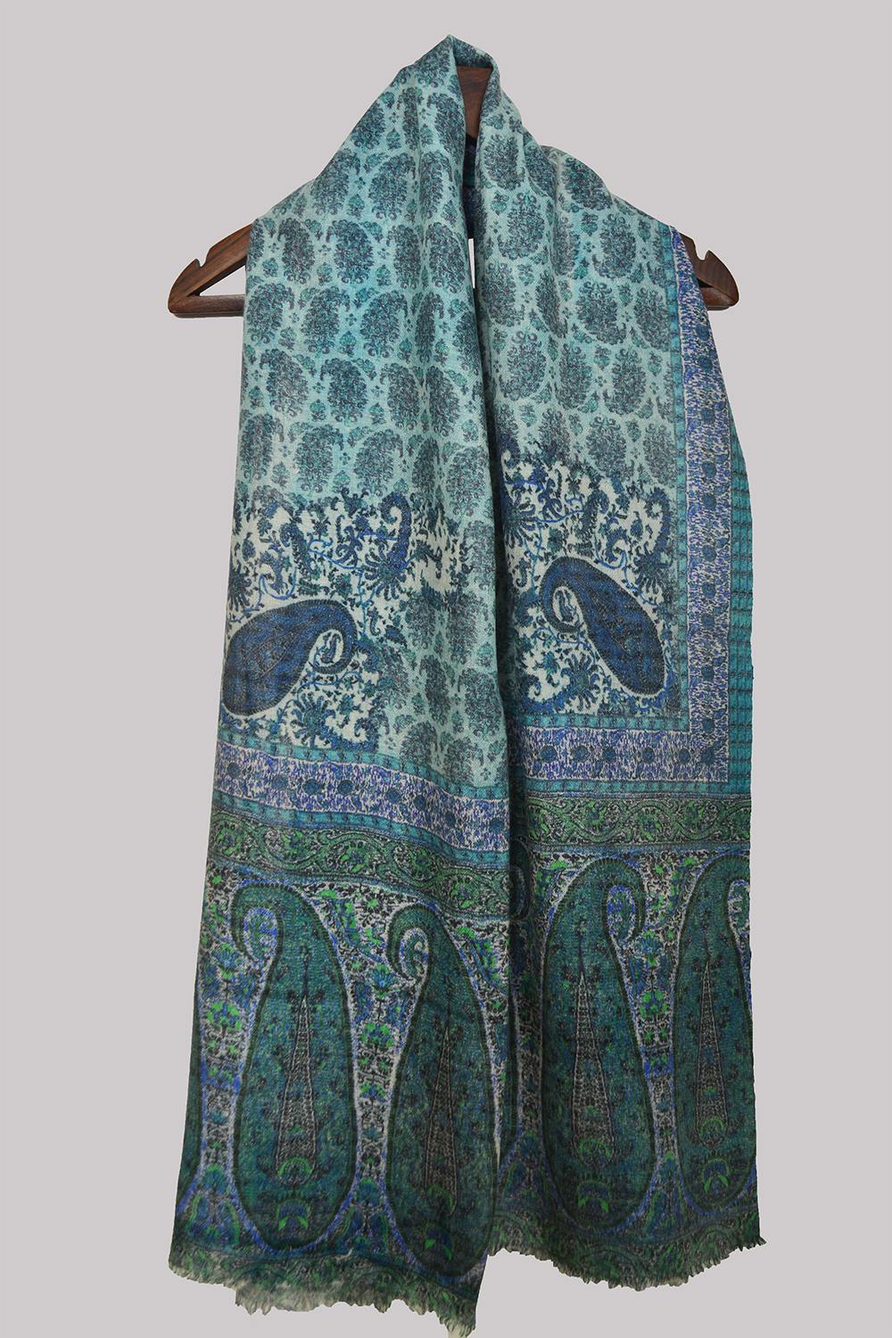 Light Weight Shahmina Print Stole – Blue Paisley
