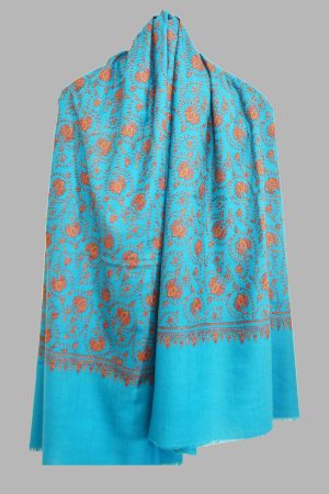 Light Weight Shahmina Jaldar Shawl - Latis Lazuli