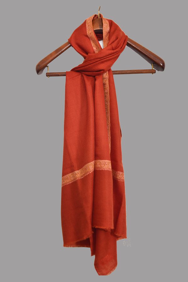 Light Weight Shahmina Shahmina Beldar Stole - Rust