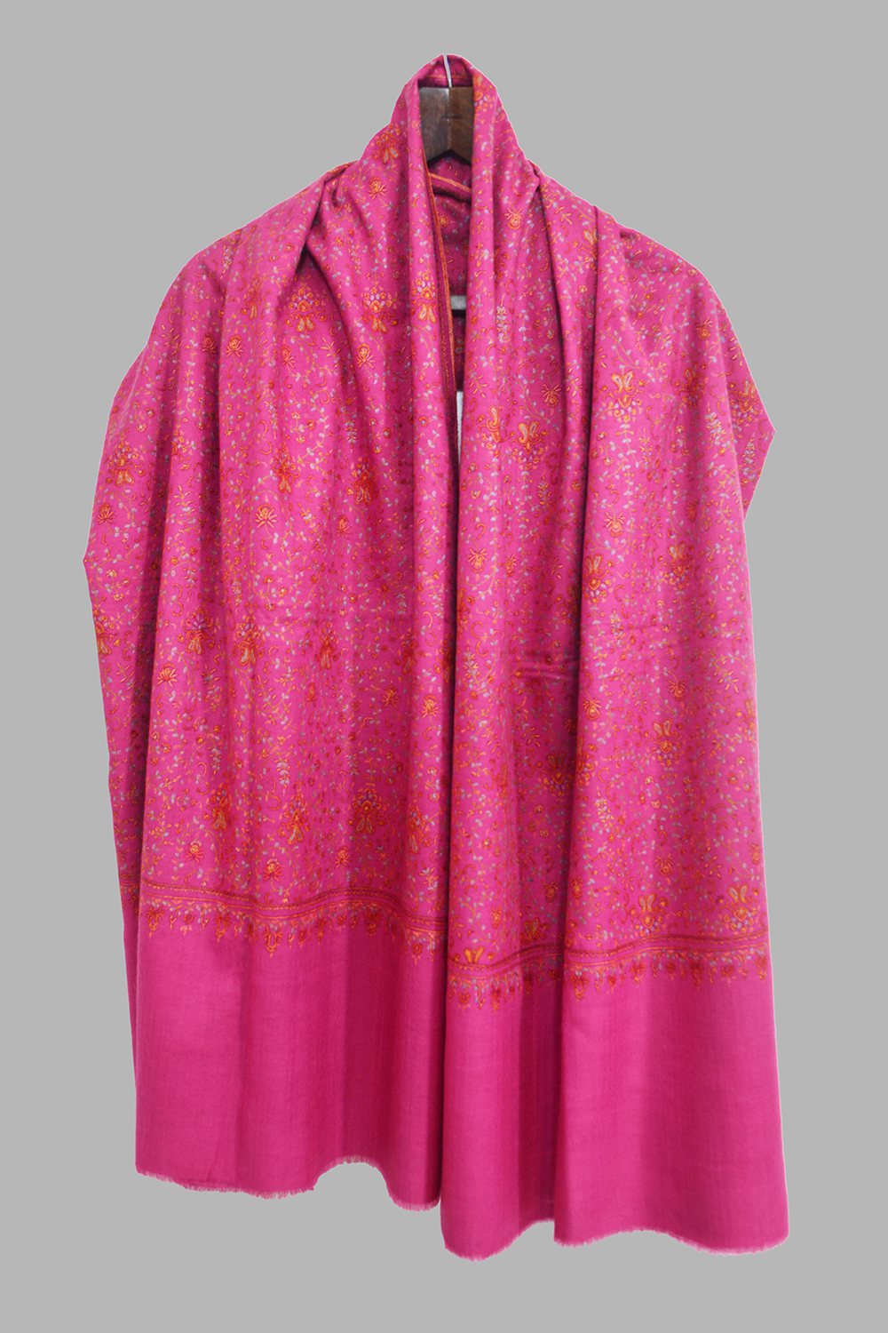 Light Weight Shahmina Jaldar Shawl – Fiery Rose