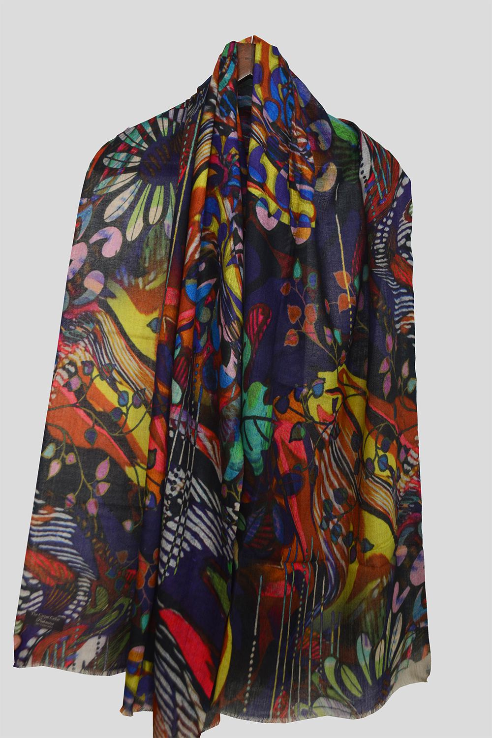 Pashmina Print Stole – Midnight