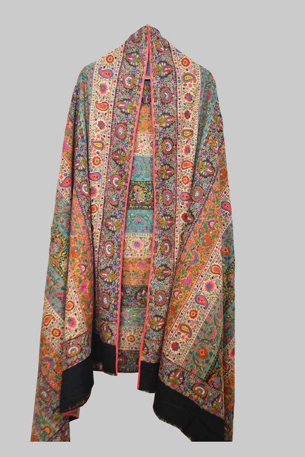 Suzani Long Shawl - Fern