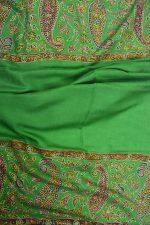 Shahmina Print Embroidered Palladar Stole - Emerald