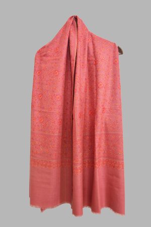 Light Weight Shahmina Jaldar Shawl - Coral