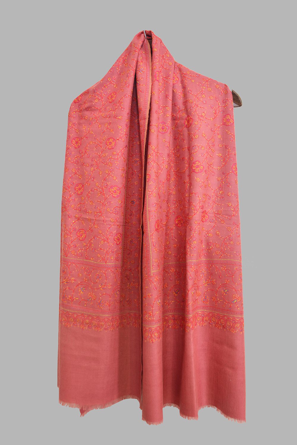 Light Weight Shahmina Jaldar Shawl – Coral