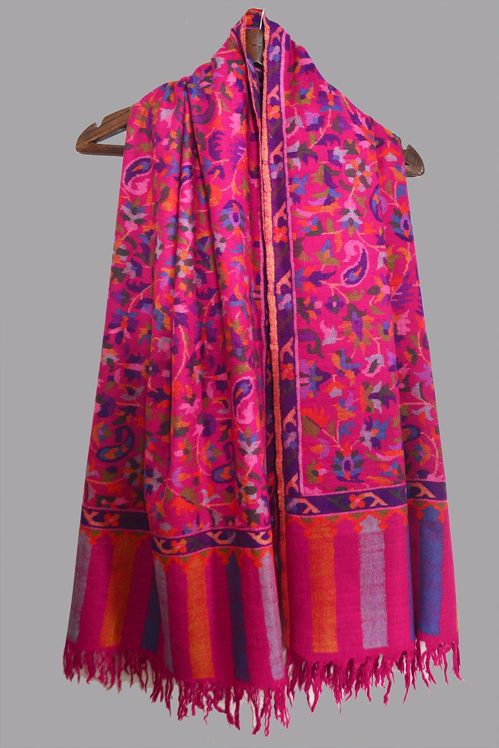 Pashmina Kani Shawl – Magenta