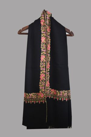 Light Weight Shahmina Paper Mache Beldar Shawl - Midnight Black
