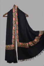 Light Weight Shahmina Paper Mache Beldar Shawl - Midnight Black