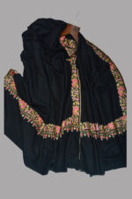 Light Weight Shahmina Paper Mache Beldar Shawl - Midnight Black