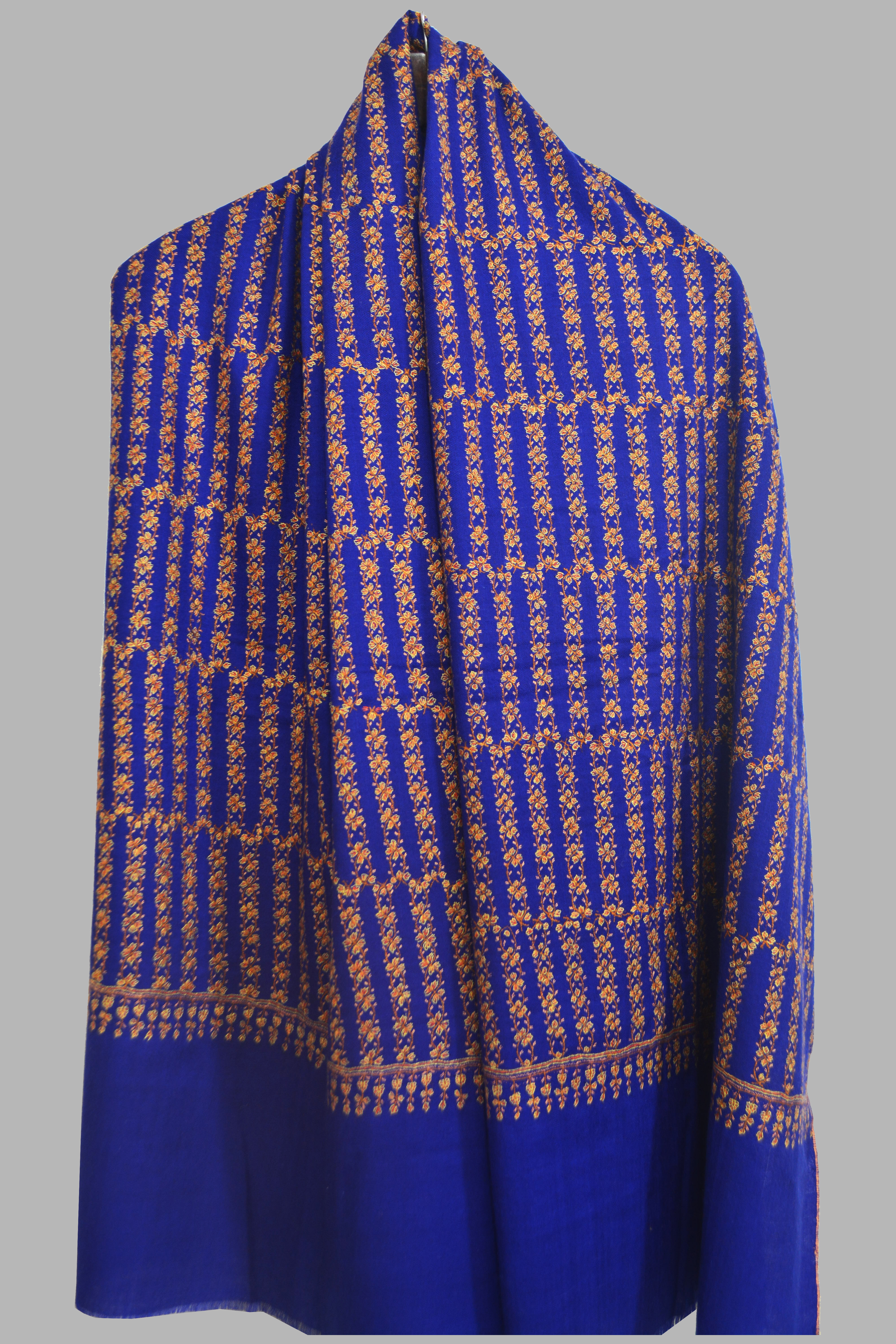 Light Weight Shahmina Jaldar Shawl – Prussian Blue