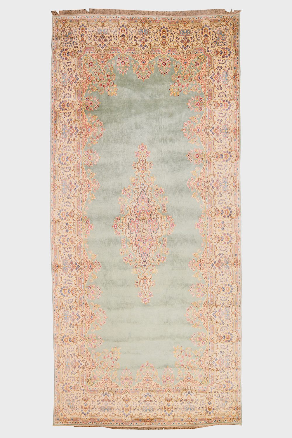 Antique Persian Laver Kerman – Ocean Green