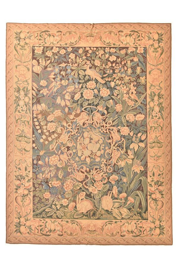 French European Aubusson Tapestry - Le Jardin