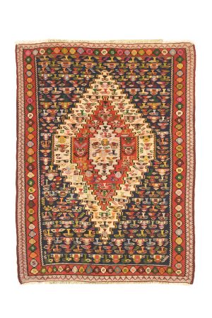 Vintage Senneh Kilim - Fortuitous