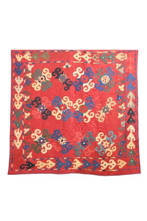 Vintage Uzbek Suzani Textile - Posh Red