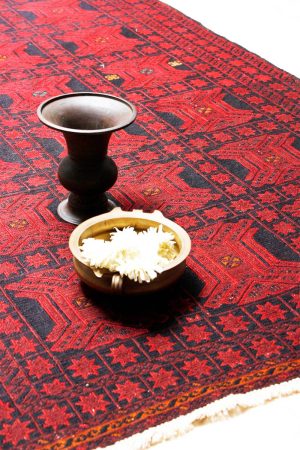 Vintage Sumak Flatweave - Red Star