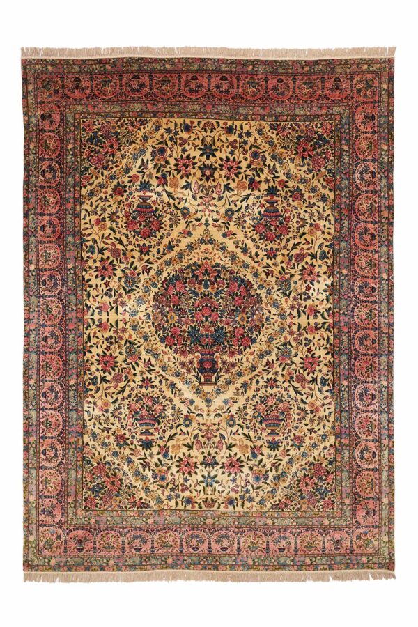 Antique Persian Laver Kerman Millefleur - Poetic