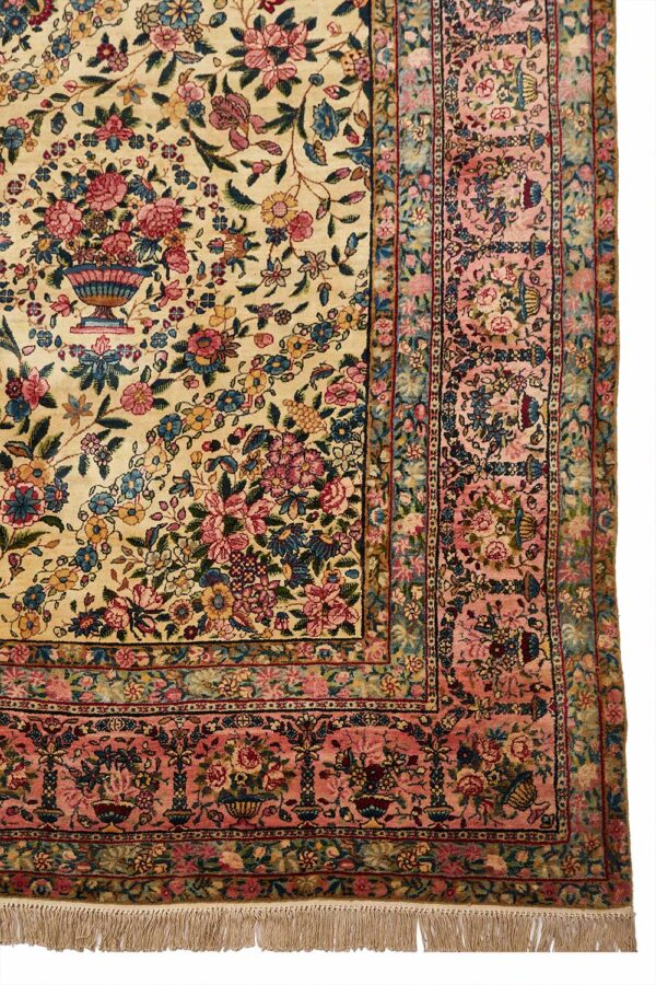 Antique Persian Laver Kerman Millefleur - Poetic